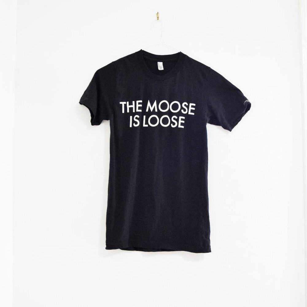 AMERICAN APPAREL The Moose Is Loose Black T-shirt | Size XS